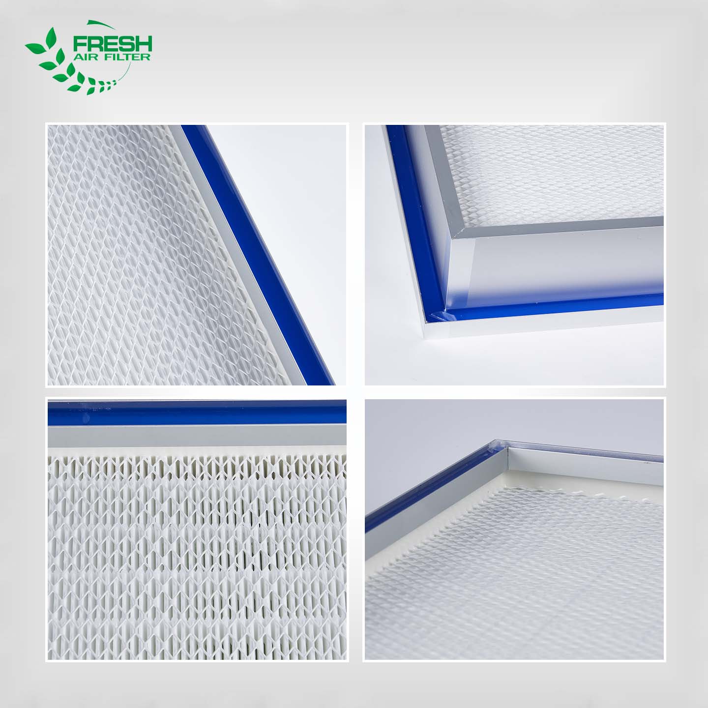 H13 Gel Seal Mini-Pleat HEPA Filter For Cleanroom HVAC